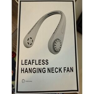 White Leafless Hanging Neck Fan USB Charging Lazy Neck Hanging Fan with 3 Speeds